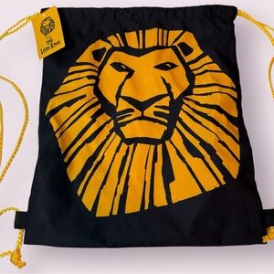 NWT Disney’s The Lion King Broadway Musical Drawstring Cinch Tote Bag Backpack